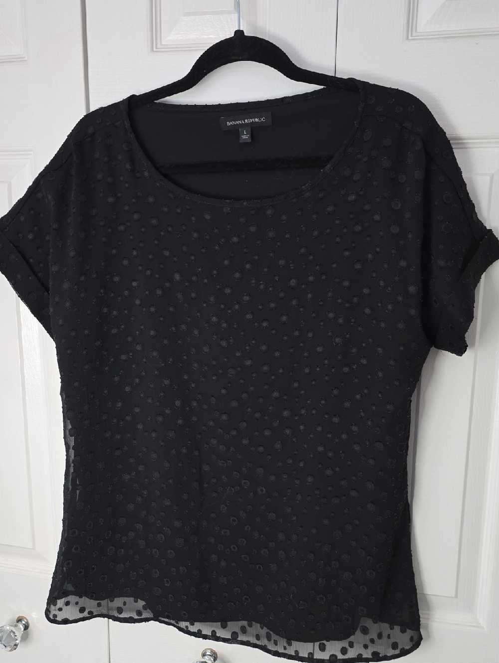 Banana Republic Stunning  Black Textured Top